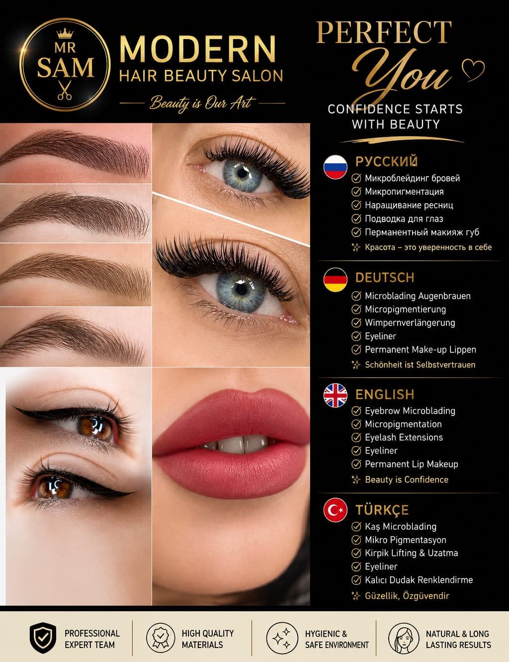 Kalıcı makyaj: kaş microblading, mikro pigmentasyon, eyeliner, dudak renklendirme